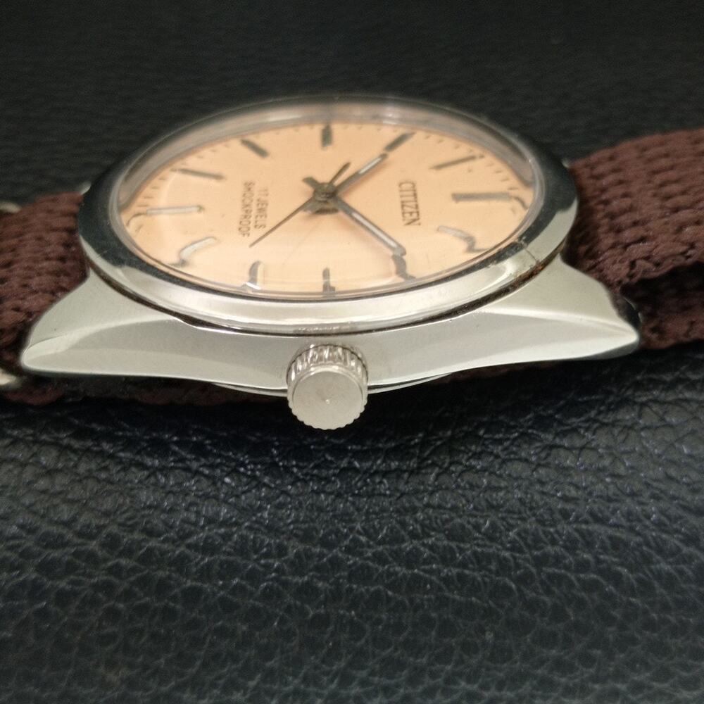 Vintage 1971 Citizen Manual Mens Silver Watch & Orange accents - Picture 5 of 9